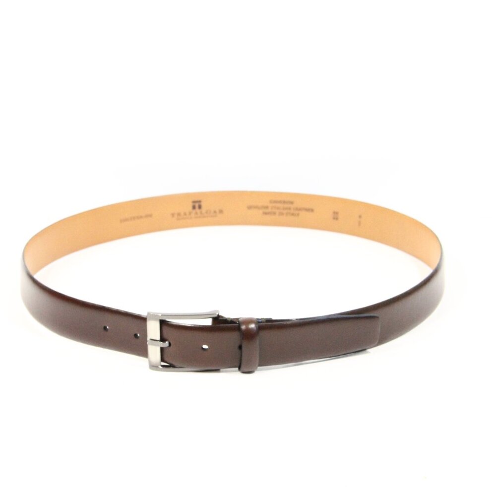 Trafalgar Cameron Dress Belt sz 38 Men Brown Leather Made in Italy business